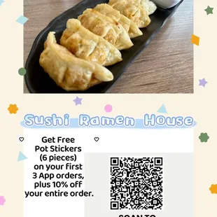 Download App and enjoy Free pot stickers for your first 3 orders!