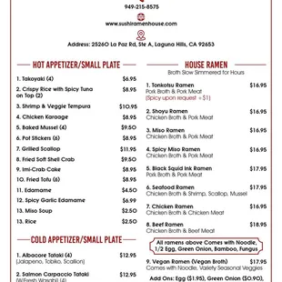 Menu updated 12/04/2024