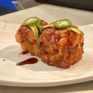 Hot Crispy Rice with Spicy Tuna on top