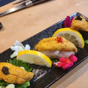 Uni 3ways
Caviar,Quil Egg,Jumbo Scallop