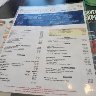 menu