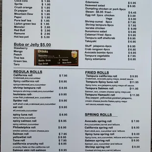 Sushi river menu book