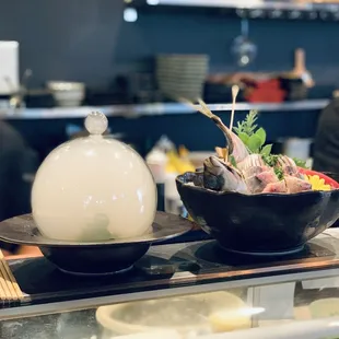 This order was for someone else, but the cook said the one on the left was "smoked" salmon.