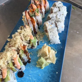 Spicy tuna, krusty krab, and St. Pete roll