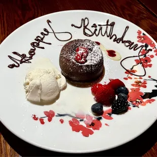 Complementary dessert on my son's 19th birthday!