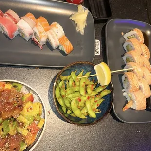 sushi, sashimi, sushi and sashimi, food