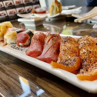 sushi, sushi and sashimi, food, sashimi