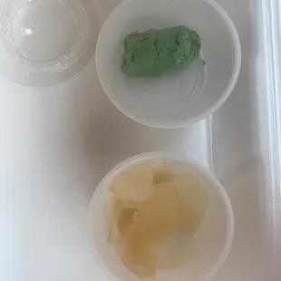 Fresh pickled ginger and Wasabi