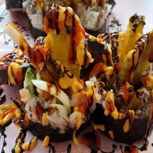 Green Chile Roll (Yes, that's fried green chile sticking out)