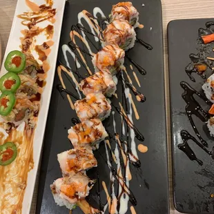  a variety of sushi rolls