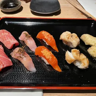 Omakase Sashimi and Regular Sushi