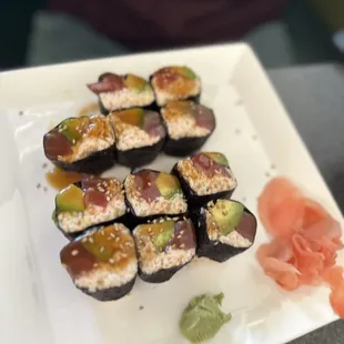 Rice free Metairie roll. They will make any roll on the menu rice free for you. Really fresh and great tasting.