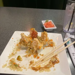 Half-eaten Volcano Sushi