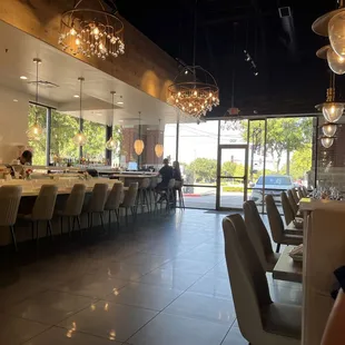 the interior of a sushi restaurant