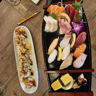 sushi, food, sashimi, sushi and sashimi