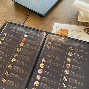 Menu of rolls available-cute names