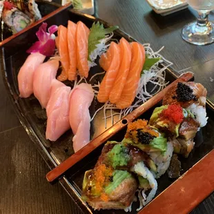 sushi and sashimi, food, sashimi, sushi