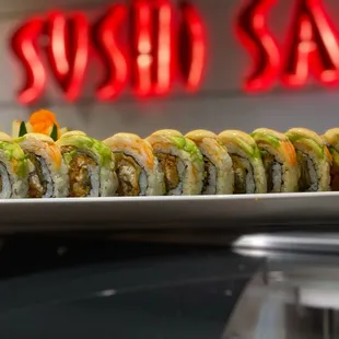 a plate of sushi