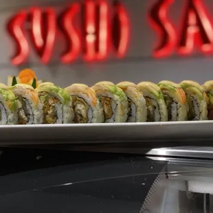 a plate of sushi