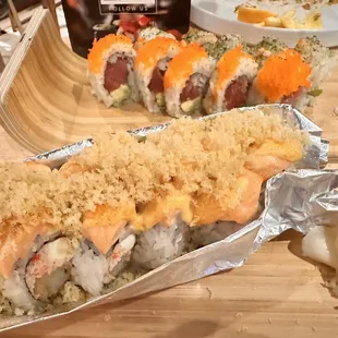 Top: Black Jack roll. Bottom: Miami roll.