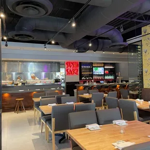 interior, sushi and sashimi