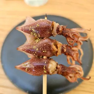 Tiny squid from the chef&apos;s supplier, straight from Japan.