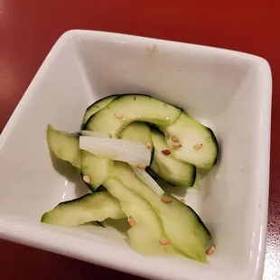 Cucumber to start off the night
