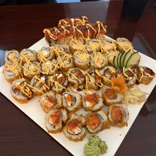 Sunday Roll, Volcano Roll, Rangoon Roll, Crazy Roll