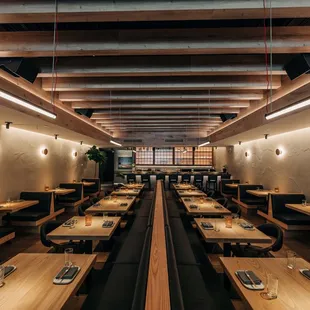 interior, sushi and sashimi