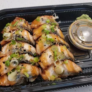 5 orders of unagi (i asked for radish instead of rice and did it sashimi style).