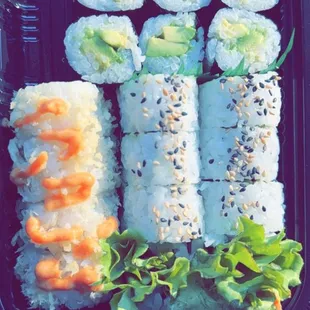 Avocado Roll, 4 Piece Asparagus Roll, 4 Piece Veggie Roll