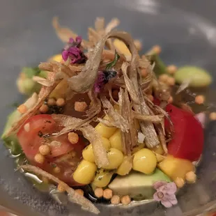 a plate of mixed vegetables