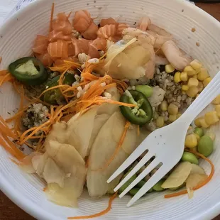 2 protein poke bowl. $15. Excellent!