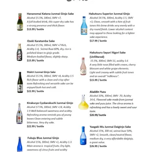 Sake Menu