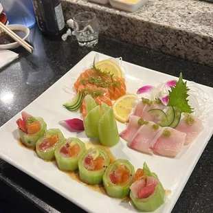 sushi, sushi and sashimi, food, sashimi