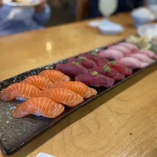 Sashimi - salmon, tuna, and yellowtail