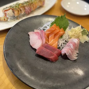 In background, "4th July,"; front "sashimi"