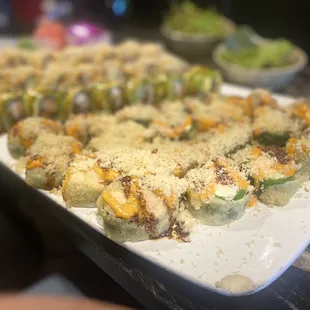 the heart attack roll at sushi spot done by mr A.J... great tasty sushi