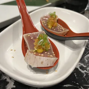 Mango tuna sashimi special. Melt in your mouth!