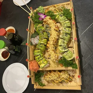 sashimi, sushi, sushi and sashimi, food