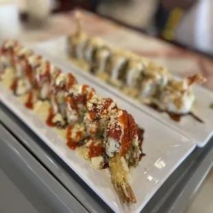 a plate of sushi on a table