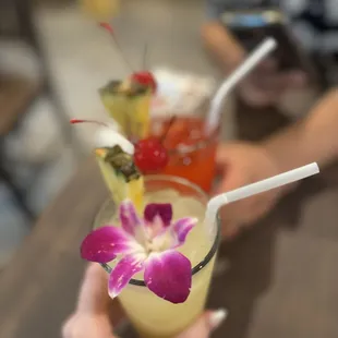 Piña colada and Hawaiian sunrise