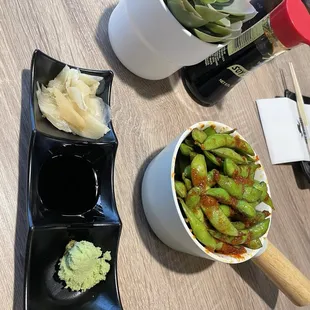 Spicy Garlic Edamame