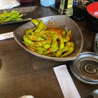 Spicy Garlic Edamame