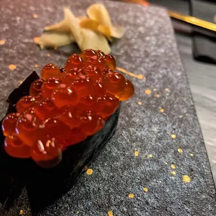 a close up of a sushi