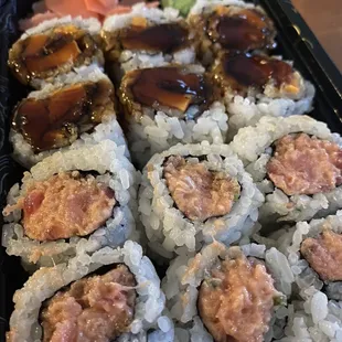 Sweet potato Roll, crunchy tuna roll