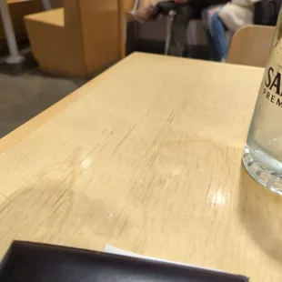Ppl waiting on a table at the empty place...