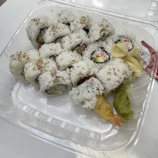 B. California Roll, Spicy Tuna Roll and Tempura Roll Combo