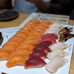 Salmon (Sake) Nigiri  White Tuna (Saku) Nigiri  Tuna (Maguro) Nigiri