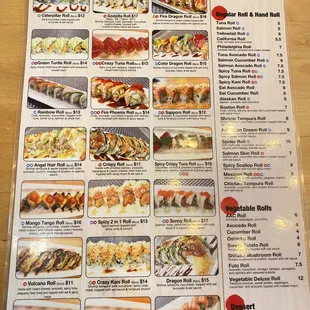 the menu